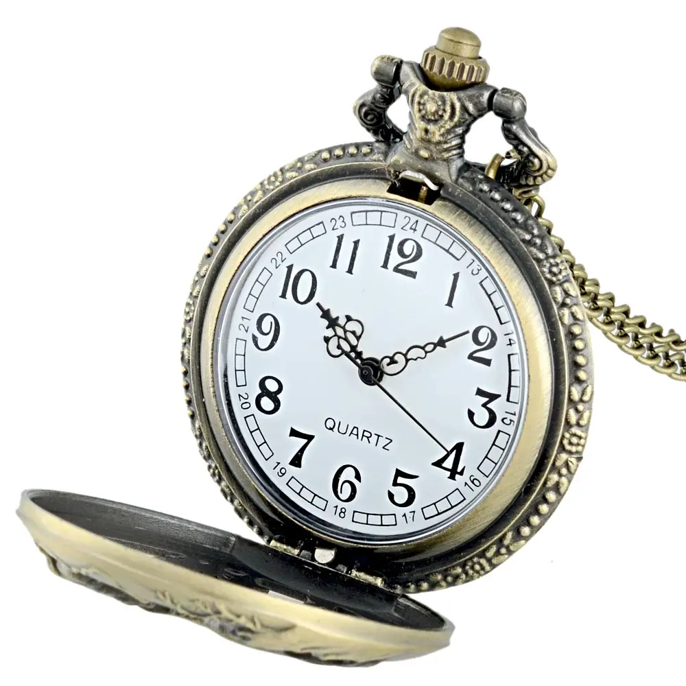 Винтаж бронзовый лошадь Графический кварцевые карманные часы с цепочкой Ретро для мужчин женщин классический кулон, ожерелье подарок