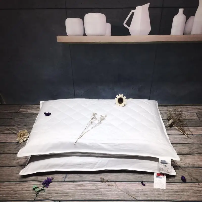 

White Double-deck buckwheat pillow 100% Cotton Polyester and Buckwheat Pillow Neck Pillow Massage Therapy Bedding Homeuse