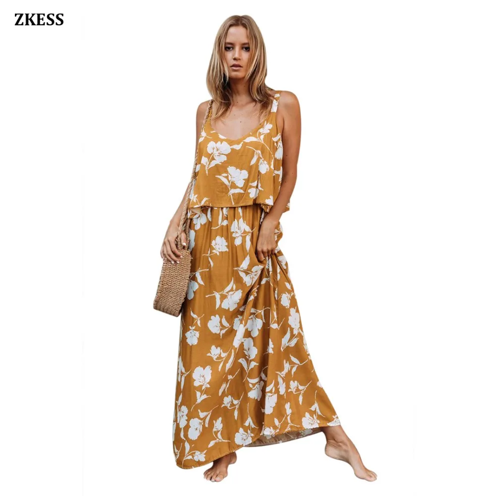 Chic-Summer-Boho-Floral-Maxi-Dress-in-Mustard-LC61991-7-1