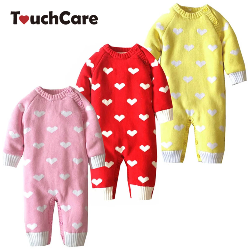 Newborn Warm Soft Cotton Baby Romper Infant Lovely Heart Shape Long Sleeve Baby Boy Girl Clothes Fleece Toddler Jumpsuit Costume lovely baby boy girl toddler newborn kid solid comfy romper soft jumpsuitth002