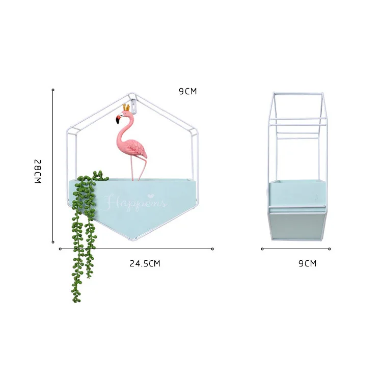 Скандинавская Шестигранная полка металлическая деревянная настенная подвесная стойка креативная гостиная железная и деревянная Бытовая балкон цветочный горшок настенная декоративная вешалка