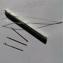 3x Крепление проветривания алюминия Тяговая игла+ 1 держатель комплект сделать парики шнурка микро кольца петли волос/холодный fusion инструменты для волос