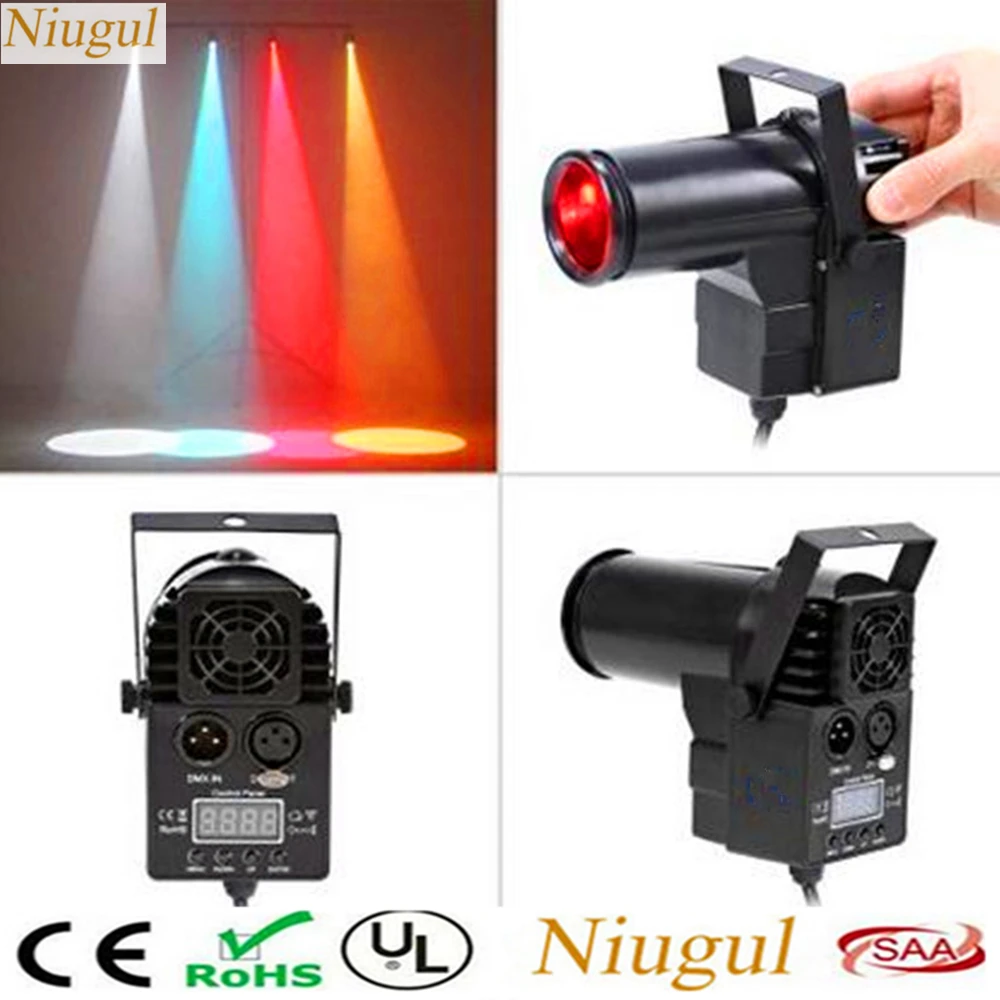 

10W Spotlight/DMX512 RGBW LED Pinspot Light/Remote Control 10W DJ Spot Lighting LED Lamp For Bar KTV Disco Glass Ball Home Party