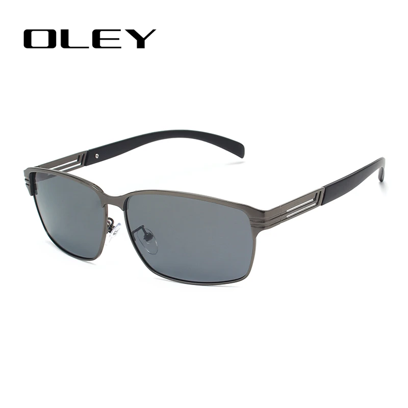 OLEY, модные квадратные мужские поляризованные солнцезащитные очки, светильник, сплав, оправа, линзы, классика, Ретро стиль, женские очки, для вождения, UV400, Y7124 - Цвет линз: Y7124 C3BOX