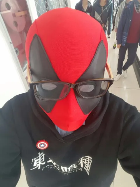 halloween Unisex Cosplay Movie Coser-2 High Quality Super Hero Deadpool Spandex Eyes Rubber Coating Face Mask costume one size