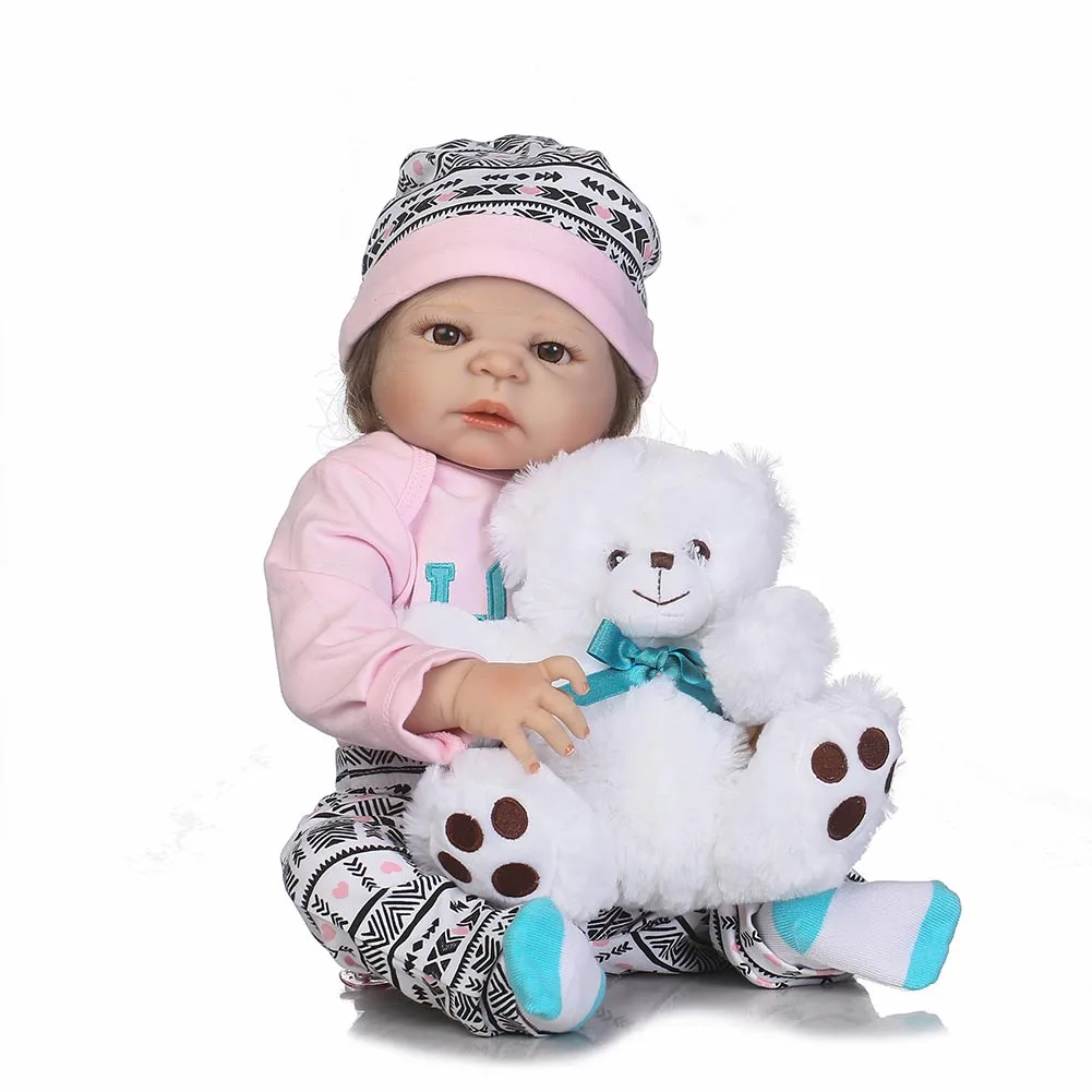 

2018 New NPK 22 Inch Lifelike Reborn Newborn Doll Set Silicone Realistic Baby Dolls for Kids Playmat