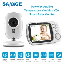 SANNCE 3,2 дюймов беспроводной цветной видеоняни и радионяни 2 способа разговора детская няня камера безопасности ночное видение контроль температуры