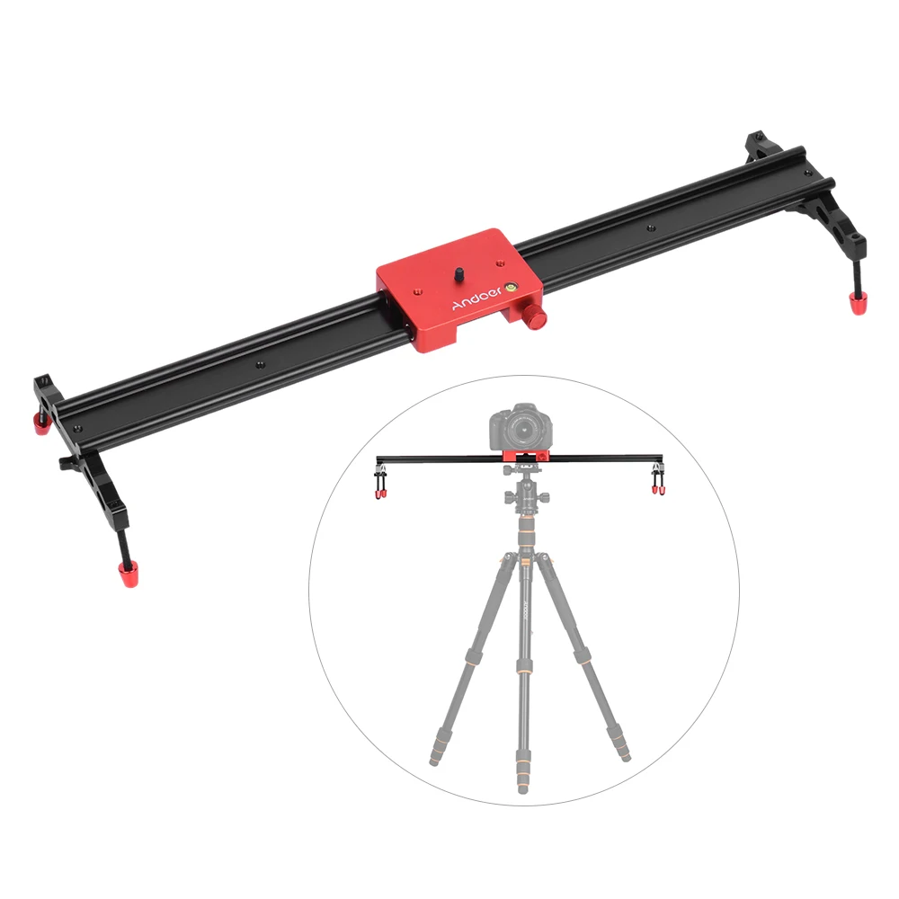Andoer 60cm/23.6" Video Camera Track Slider Dolly Rail Aluminum Alloy
