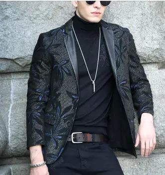 

new design top quality design men leather jacket 8766