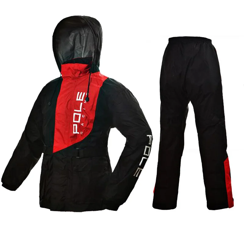 POLE Fashion Motorcycle rain coat jacket + pants Outdoor Sports Fishing Waterproof suits Raincoat Suit Raincoats