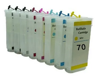 8PCS empty refillable ink cartridge for HP70 for hp DesignJet Z2100 Z5200-in Ink Cartridges from