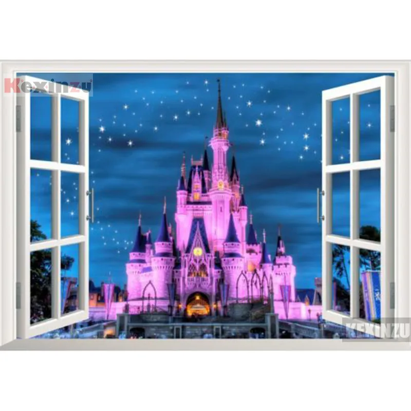 

kexinzu Full Square/Round 5D Diy Diamond Painting Cross Stitch "Window Scenery " Diamond 3D Embroidery Mosaic Home Decor 086
