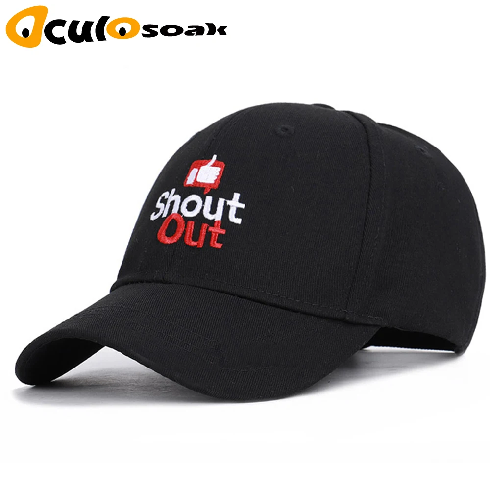 

Shout Out Dad Hat 100% Cotton Embroidery Unisex Baseball Caps Thumbs up Trucker Hat Women Men Summer Snapback Adjustable