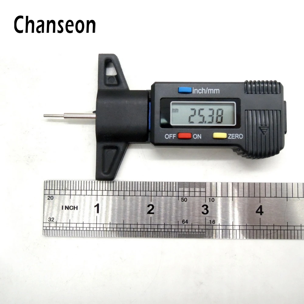 Chanseon Precision Measuring Digital Tread Depth Gauge 0 25mm 0 01 LCD Display Tyre Tread Brake