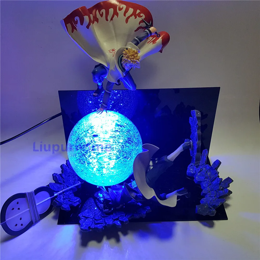 Наруто Минато VS Obito Rasengan сцена Сделай Сам светодиодный ночник доставка Uchiha Luminaria