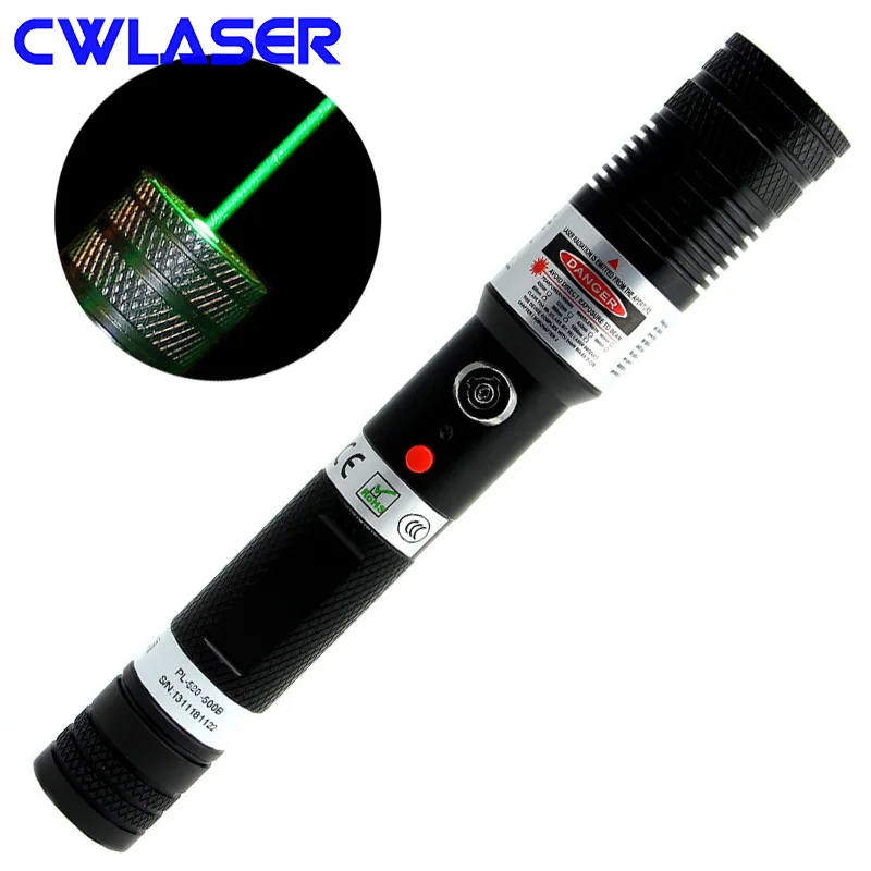 

CWLASER Real Power Portable 520nm Focusable Blue Laser Pointer with Dual Lock Burning Laser Astronomy Laser (Black)