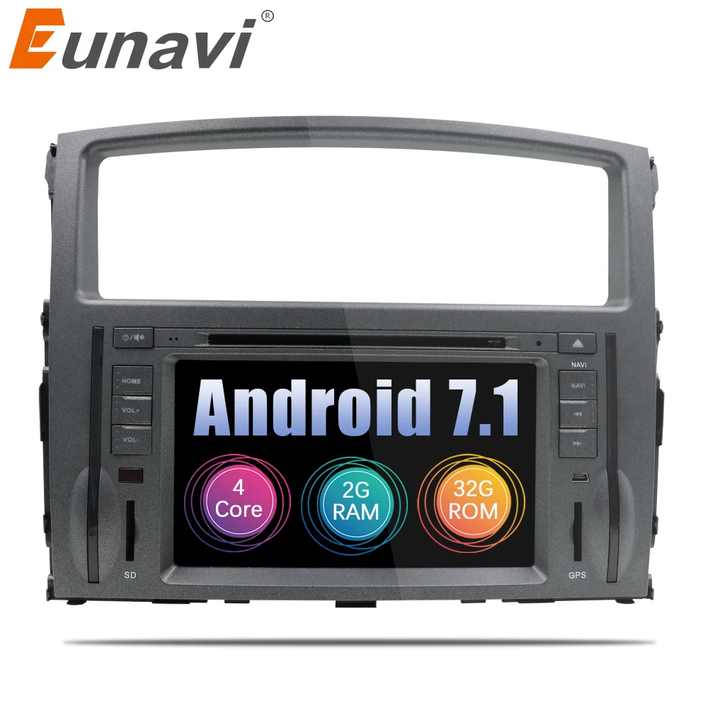 Eunavi 2 Din 7 Quad Core Android 7 1 Car Radio Stereo Player font b GPS
