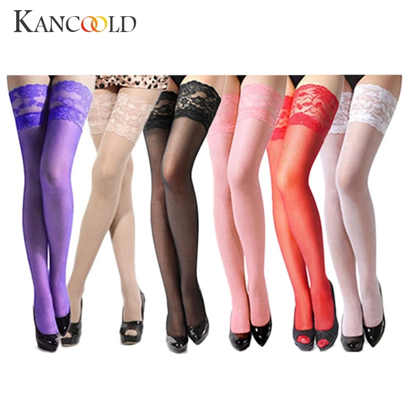 

5 Colors Durable Cheap Sexy Women Hose Sheer Lace Top Thigh High Sexy Stockings Jan10
