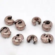 2000 шт./лот 4 мм Медь Тон Обжимные бусины Чехлы материалы для изготовления ювелирных украшений