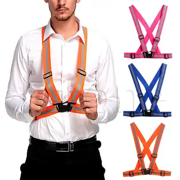 

Reflective Adjustable Safety Security High Visibility Vest Gear Stripes Jacket