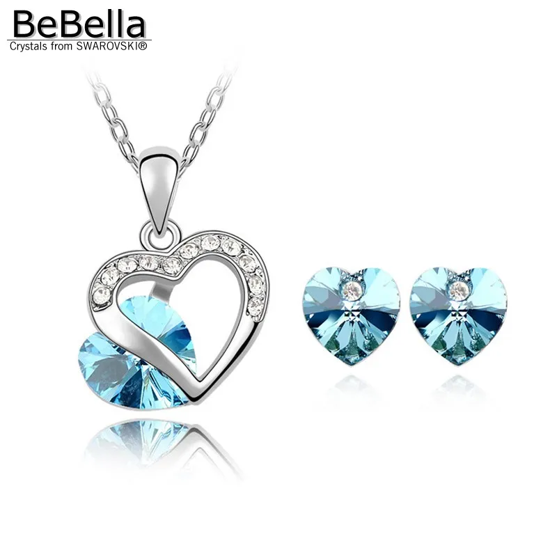 Цепочка с подвеской в форме сердца серьги гвоздики|necklace earring set|earrings setcrystal heart necklace