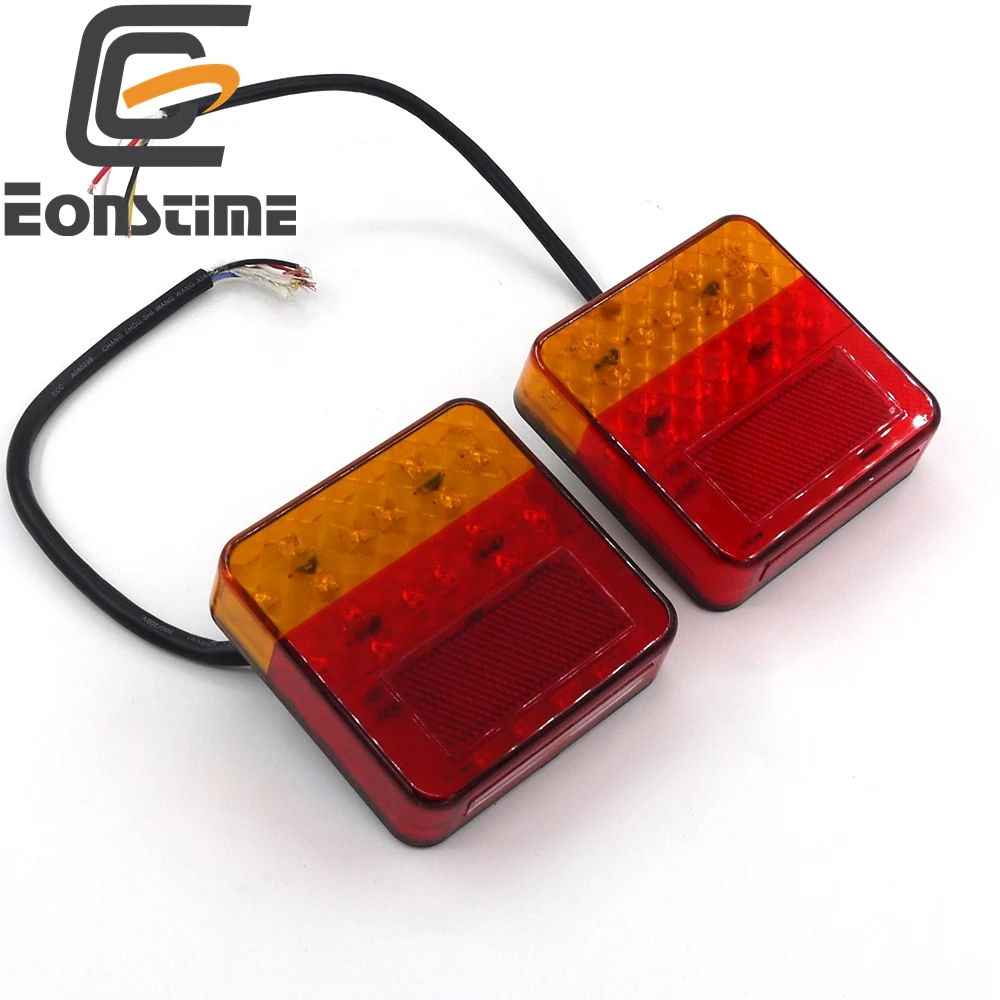 Eonstime 2pcs 12V 16LED+4LED Boat Truck TraIler Rear Tail Brake Lights