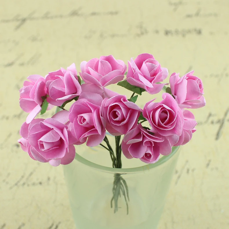 144 шт. 10 мм искусственный цветок Бумага розы Букет невесты для свадьбы домой вечерние украшения DIY ВЕНОК поддельные цветы