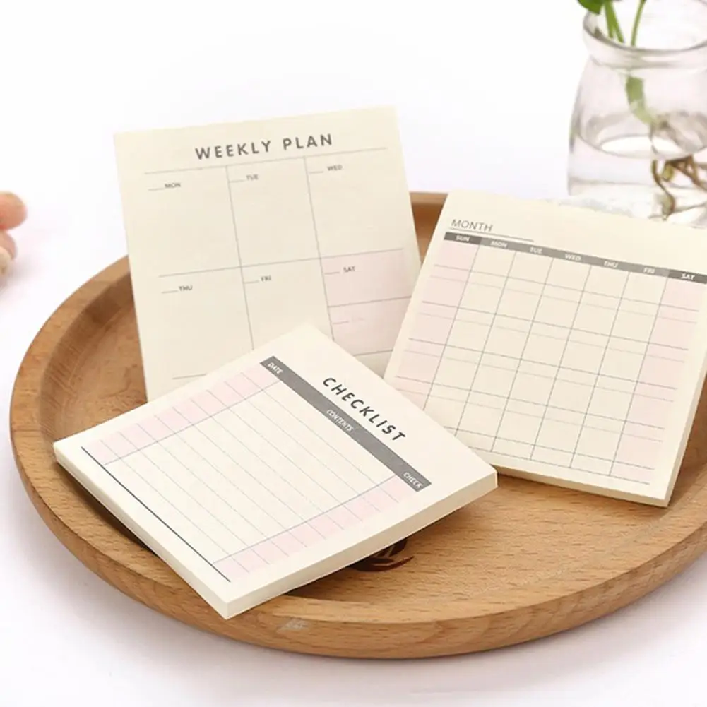 

Hot Weekly Monthly Check List Work Plan Square Paper Notebook Diary Agenda Daybook