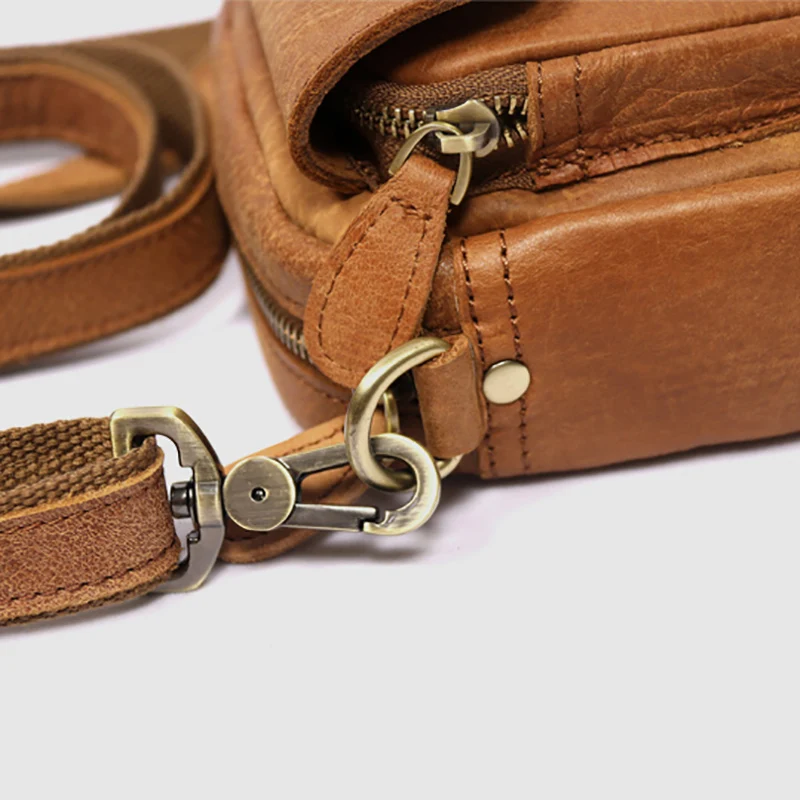 AETOO Handmade cow purse Crazy Horse skin Boys mini Cross pack simple retro small bag leather waistband function crossbody bag