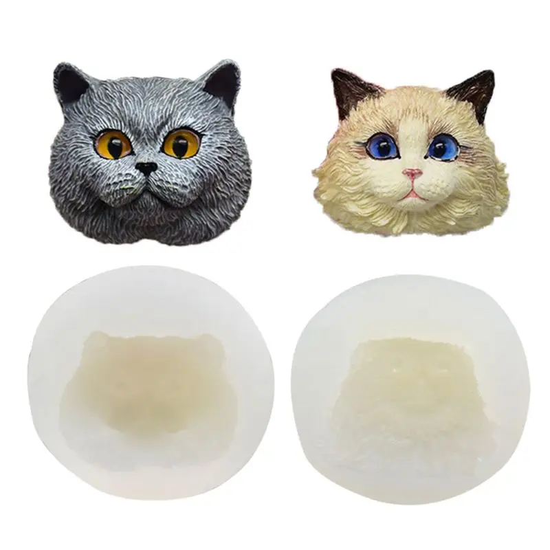 Pet Cat форма головы кулон полимерный литой формы силиконовые формы ювелирных изделий инструменты X4YA