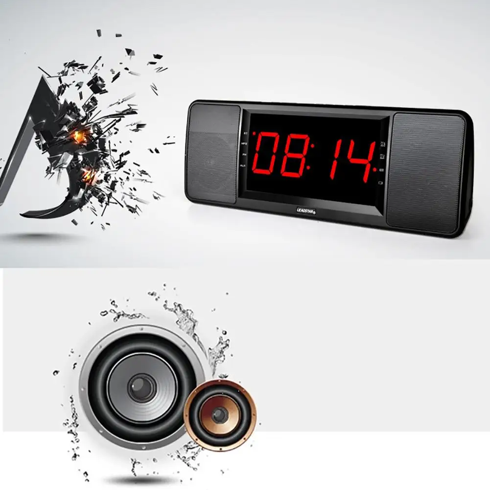 

Portable Wireless Speaker LED Speaker Stereo Subwoofer Bedside Alarm Clock Remote Control Portable Bluetooth Speaker Boombox FM