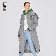 Toyouth черные женские Шерстяные пиджаки с длинными рукавами однотонное пальто свободные Повседневное плащ Abrigos Mujer Invierno женские пиджаки