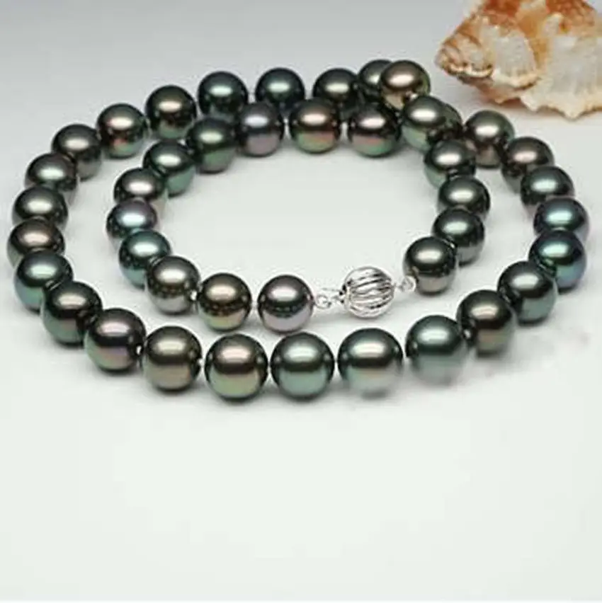 

Hot sale new Style >>>>>7 - 8MM the Black Freshwater Cultured Pearl Necklace 17