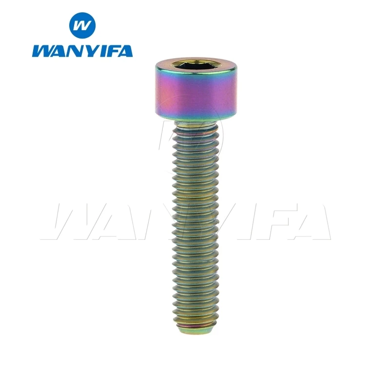 M6x20 Rainbow Wanyifa клеймо M6x10 15, 16, 18, 20, 25 30 35, 40 45 50 55 60 мм Винт С Титановым болтом для велосипедного тормоза велосипеда части - Цвет: M6x20 Rainbow