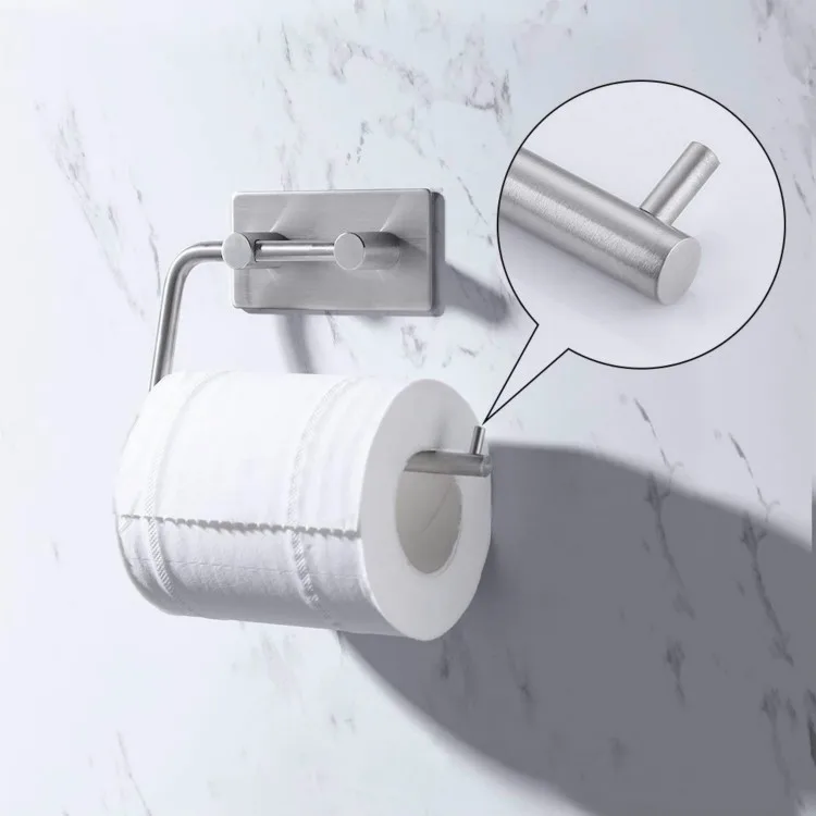 Self Adhesive Toilet Paper Holder, SUS 304 Stainless Steel Tissue Roll Hanger, No Drill, Heavy Duty, Waterproof, Modern Wall Mo Self Adhesive Toilet Paper Holder, SUS 304 Stainless Steel Tissue Roll Hanger, No Drill, Heavy Duty, Waterproof, Modern Wall Mo