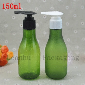 

150 ml Bottle Green Frosted Plastic Pump Bottle Shampoo Containers Squeeze Makeup Refillable Bottles Empty Cosmetics Packaging