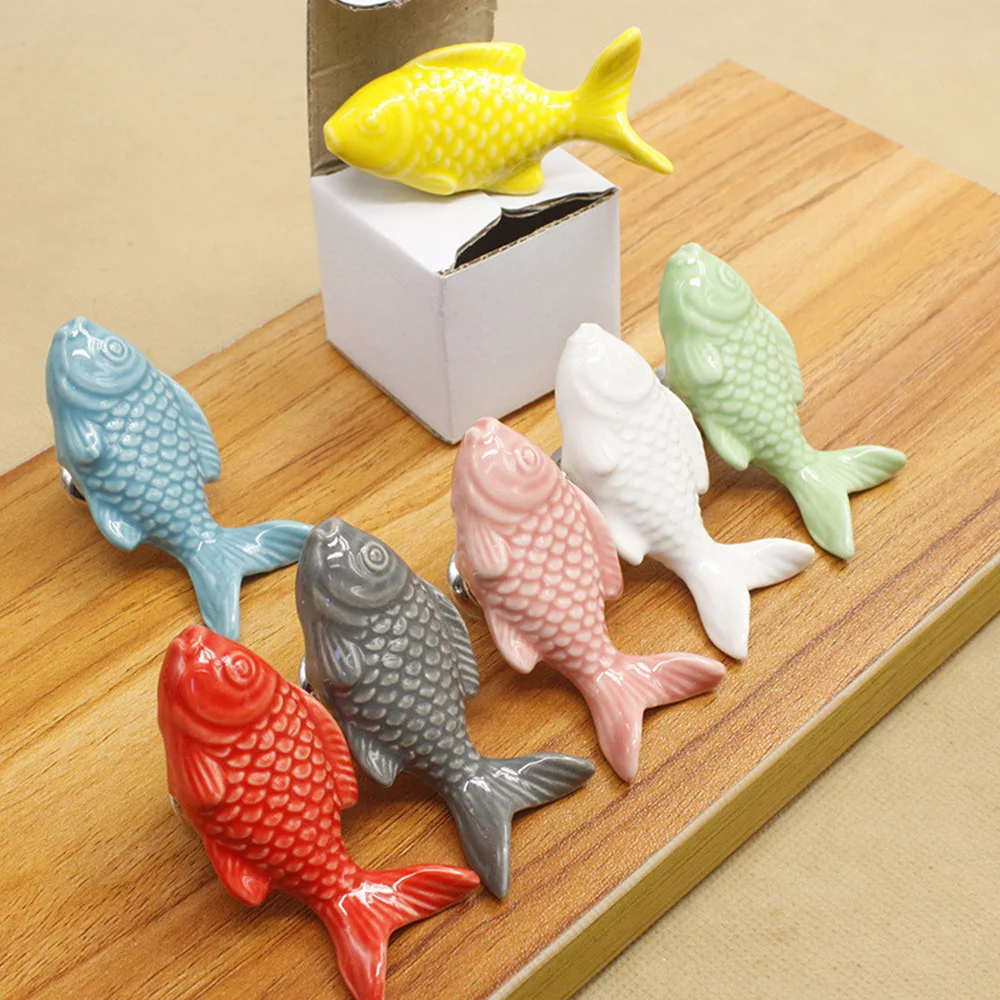 

Creative Ceramic Fish dolphin Shape Drawer Knobs Dresser Cabinet Pulls , Handles Cupboard Pulls Knob Kids Furniture Home Decor