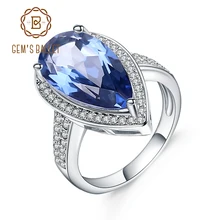 Gem's Ballet 7.89Ct натуральный иолит Синий Мистический Кварц кольцо 925 пробы серебряные драгоценные камни коктейльные кольца для женщин хорошее ювелирное изделие