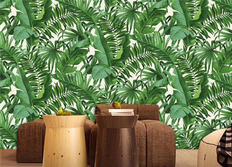 

Custom Wallpapers 3d Photo Stereo Murals Hand Painted Tropical Rainforest papel de parede Plant Background Wallpaper