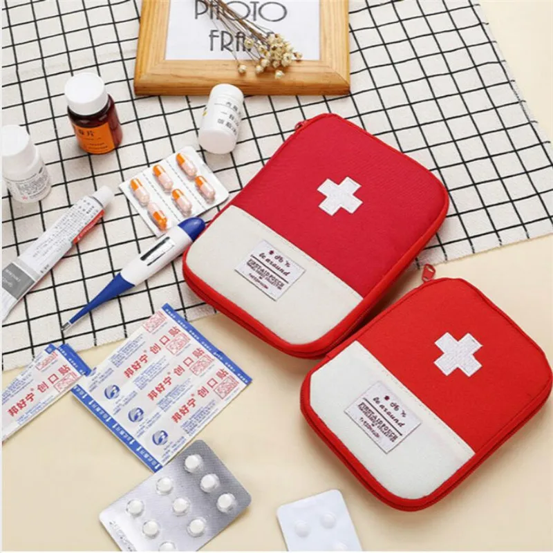 2 Color Outdoor First Aid Kit Bag Travel Mini Medicine Package Emergency Kit Bags Small Medicine Divider Storage Organizer