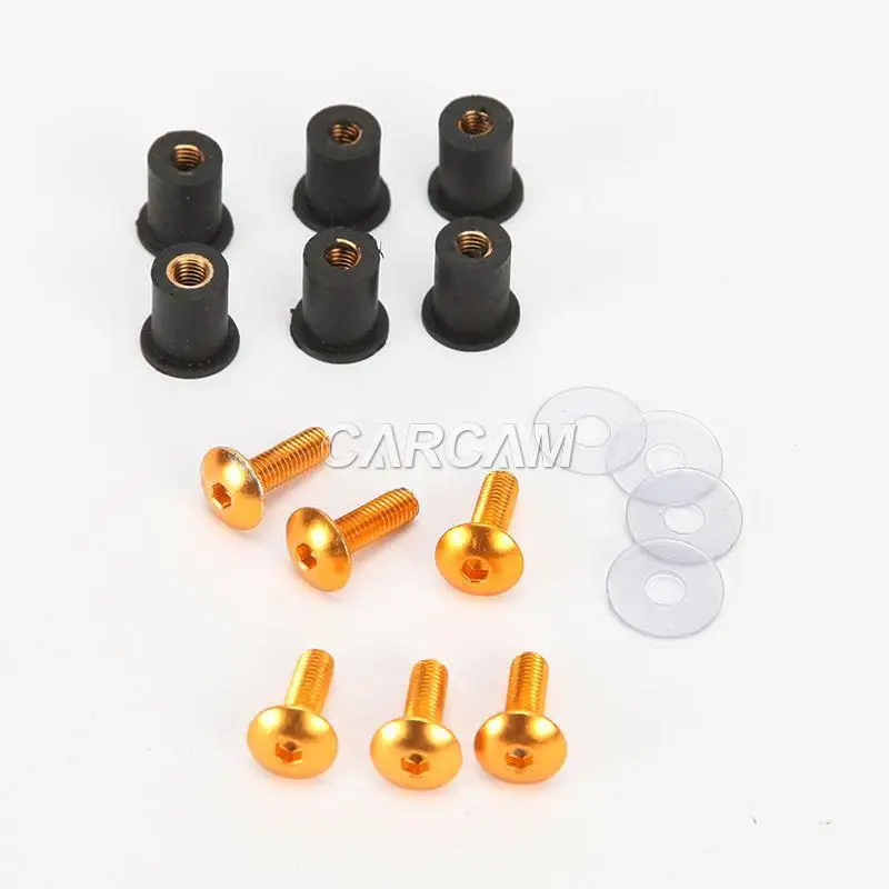 6x M5 золотые болты для лобового стекла мотоцикла винт Yamaha Kawasaki Suzuki Ducati Honda Triumph KTM Can