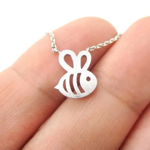 Bumble Bee Shaped Cute Insect Charm Necklace.jpg