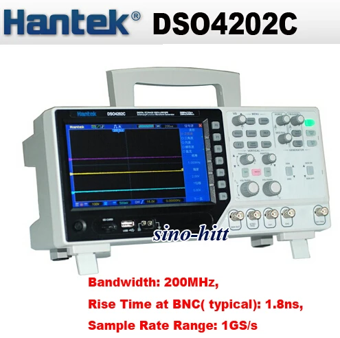 

Hantek DSO4202C Digital Storage Oscilloscope 2CH 200MHz 2 Channel Digital Oscilloscope Waveform Generator External Trigger