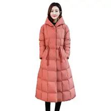 Winter Down Cotton Coat Women Parka Long Jacket Warm Thick Hooded Coat Femme Elegant Long Sleeve Loose Winter Jacket Women Q1771