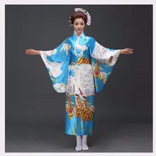 Классическое традиционное цветочное кимоно сексуальное женское юката с Obi винтажные вечерние платья для выпускного вечера японский косплей костюм один размер