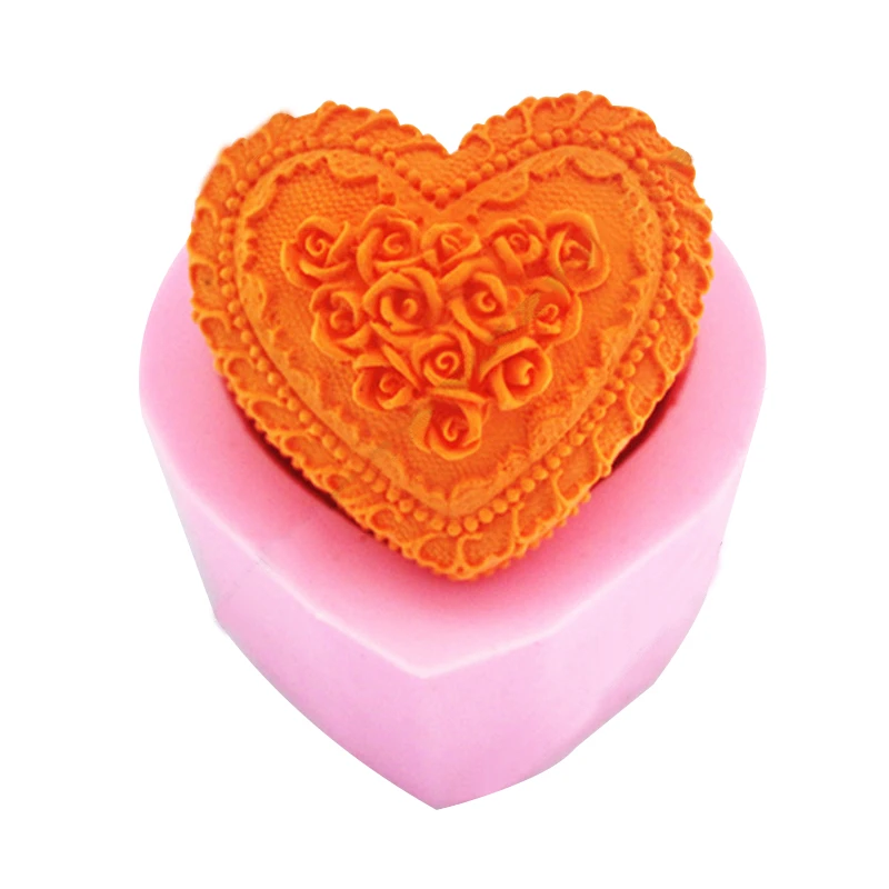 Bouquet De Fleurs De Rose 3d Forme De Savon I You Love You Aimant Cœur Moule De Decoration Pour Gateau Au Chocolat Outils Pour Faire Soi Meme Pour La Saint Valentin