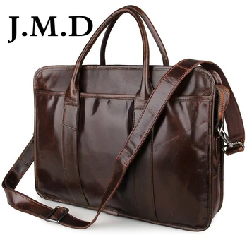 

J.M.D 2019 New Arrival 100% Leather Briefcases Men's Cow Leather Messenger Shoulder Bag Handbags 7321