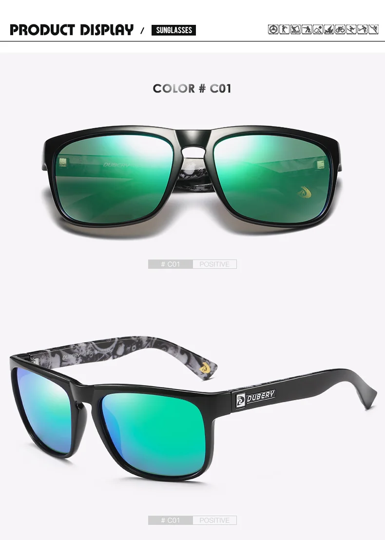 Бренд dubery, дизайнерские поляризационные солнцезащитные очки, мужские солнцезащитные очки, солнцезащитные очки для мужчин, летние квадратные очки, UV400