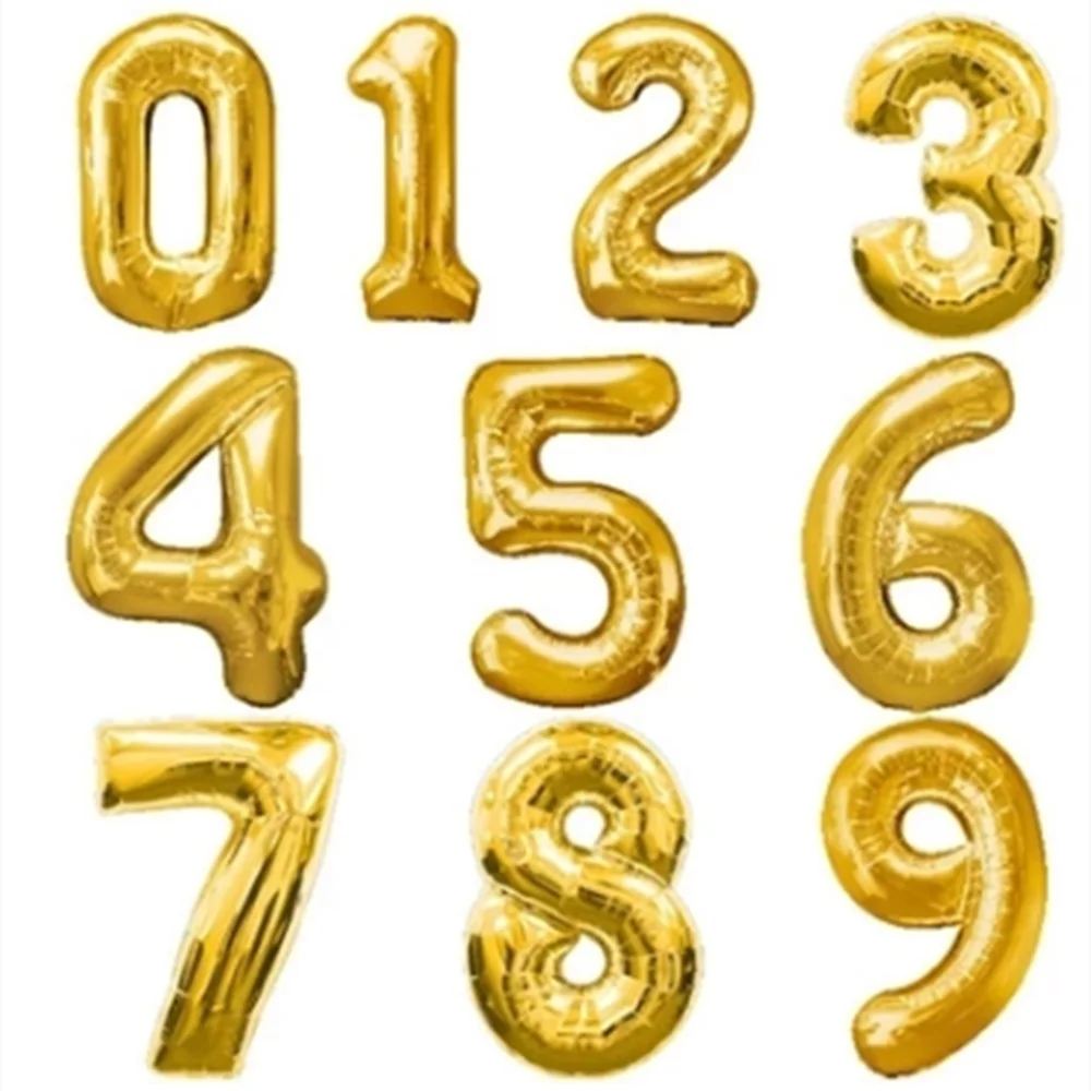 Buy 1pcs 40 Inch Numbers Balloons Aluminum Foil Helium