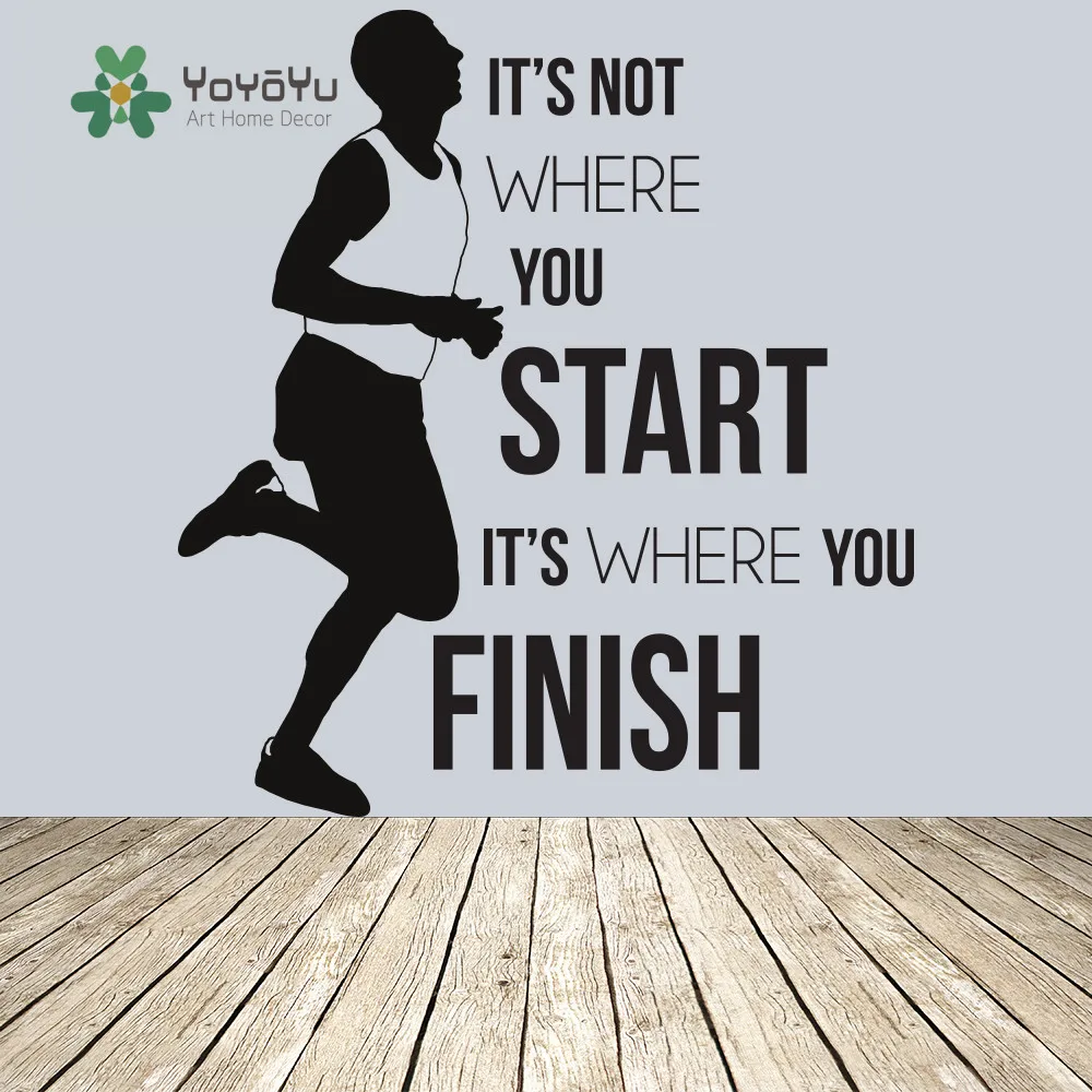 Inspirational Sports Quote Wall Decal Its Not Where You Start Its Where You Finish Home Decor Sticker Sports Art Decal Ny 43|Quote Wall Decal|Wall Decalssport Quotes - Aliexpress